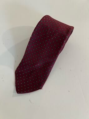 Vintage Lanvin Men's Silk Neck Tie Red Small Paisley Print JL